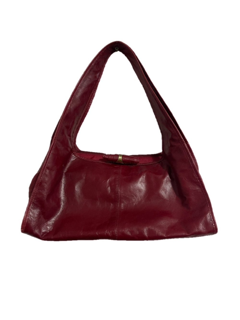 Burgundy Faux Leather Shoulder Bag